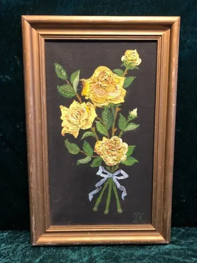 Maleri gule blomster