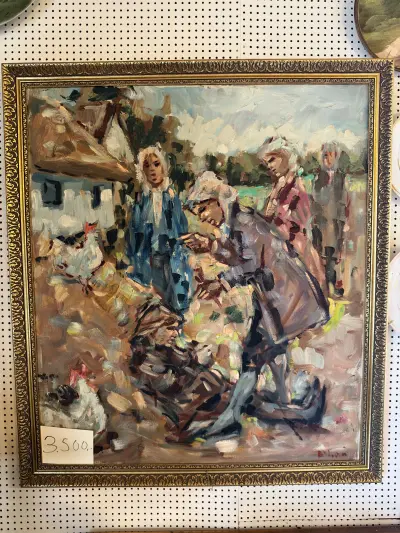 Den danske kunstner Bendt Lauritzen (ofte signeret som "B. Lau" eller "B. Lauritzen"). Maleriet er udført i en let genkendelig, ekspressionistisk stil med kraftige, dynamiske penselstrøg og en levende