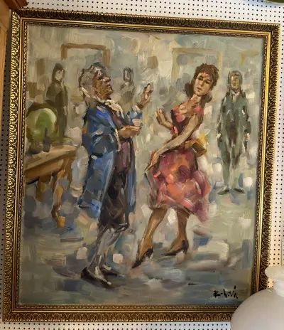 Dette oliemaleri er udført af den danske kunstner Bent Lauritzen (født 1926) og er signeret "B. Lau" nederst til højre.