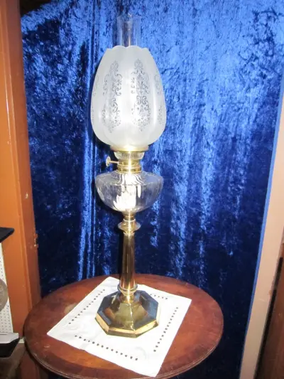 Petroleums Stålampe messing